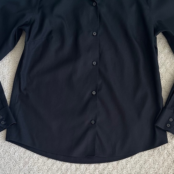 UNTUCKit Women's 100% Cotton Long Sleeve Button-Down Blouse Black 6 Classic - Picture 3 of 10